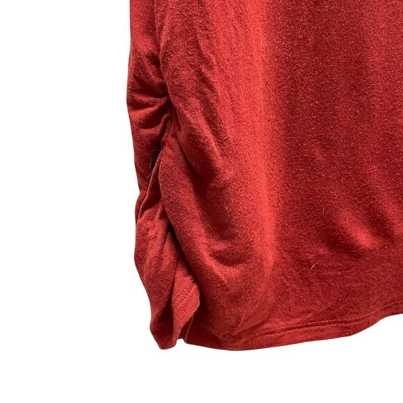 Harve Bernard Rust Orange Sleeveless Tunic Rouched Sides Keyhole Back XL - Picture 2 of 8